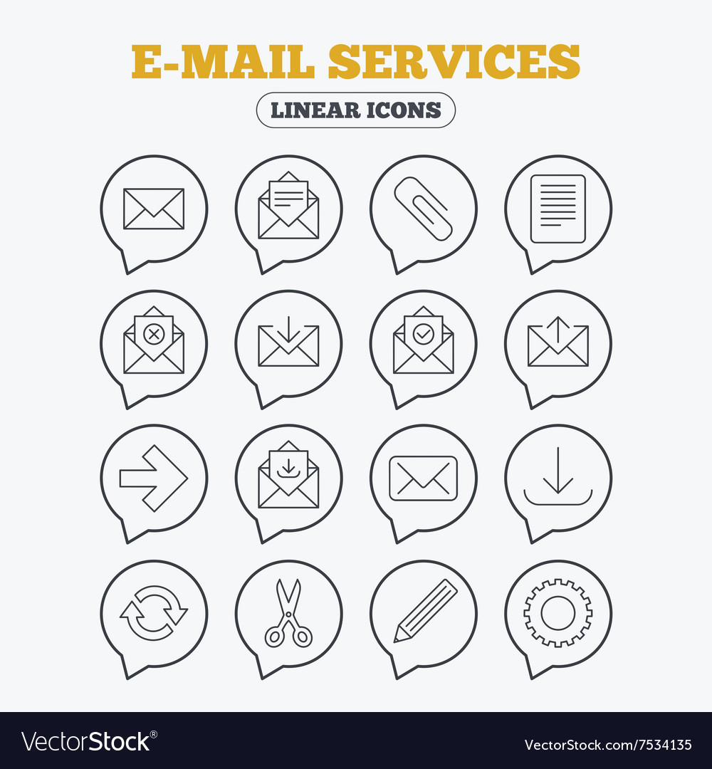 Mail services icons clip and download