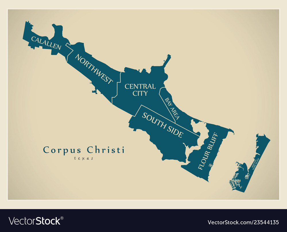 Modern city map - corpus christi texas city Vector Image