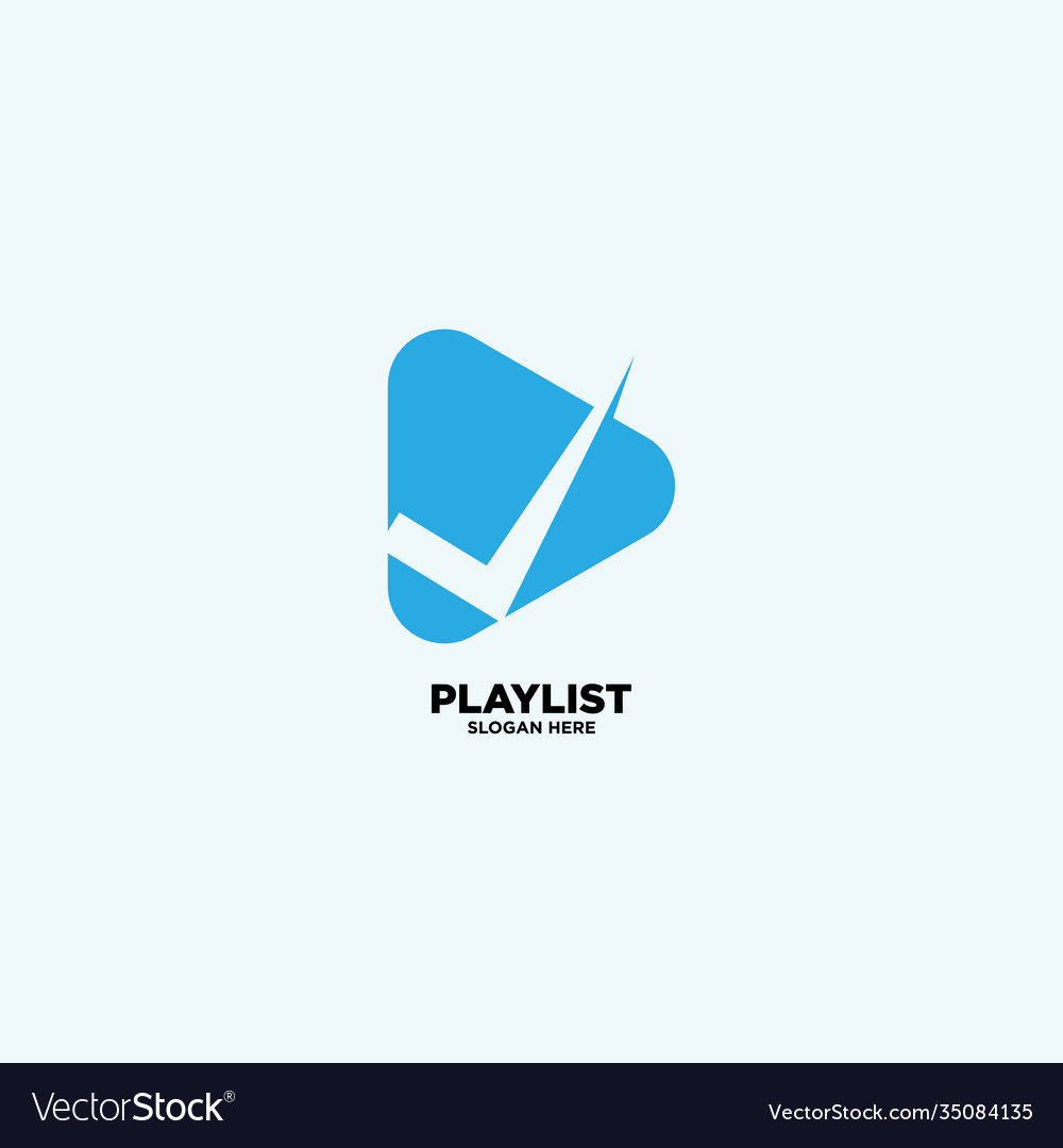 Music playlist logo design template Royalty Free Vector