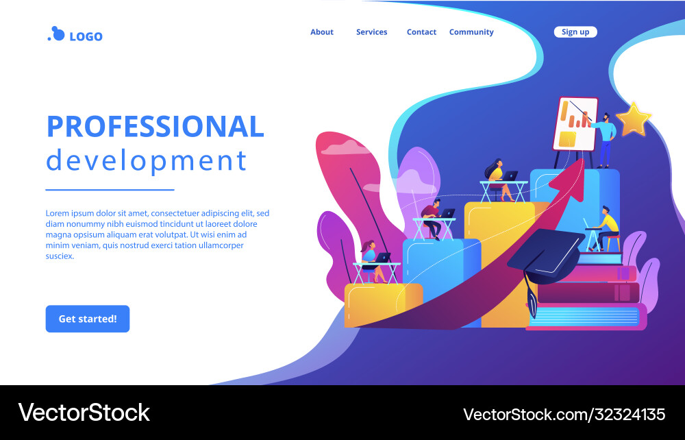 Professional development teachers concept Vector Image