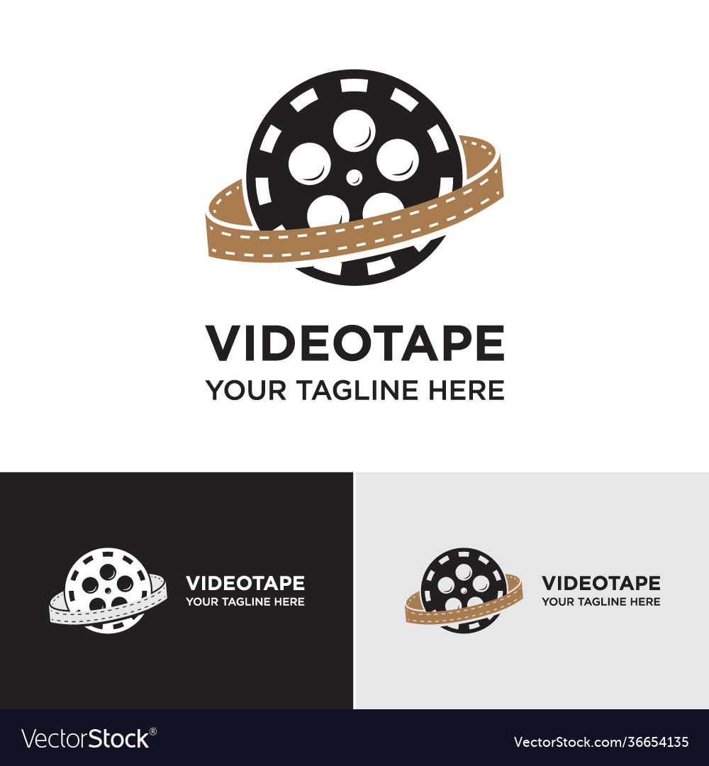 Videotape logo design template Royalty Free Vector Image
