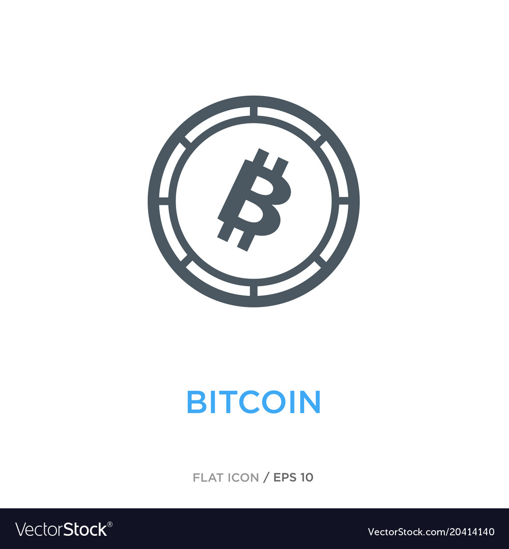 Bitcoin line flat icon Royalty Free Vector Image