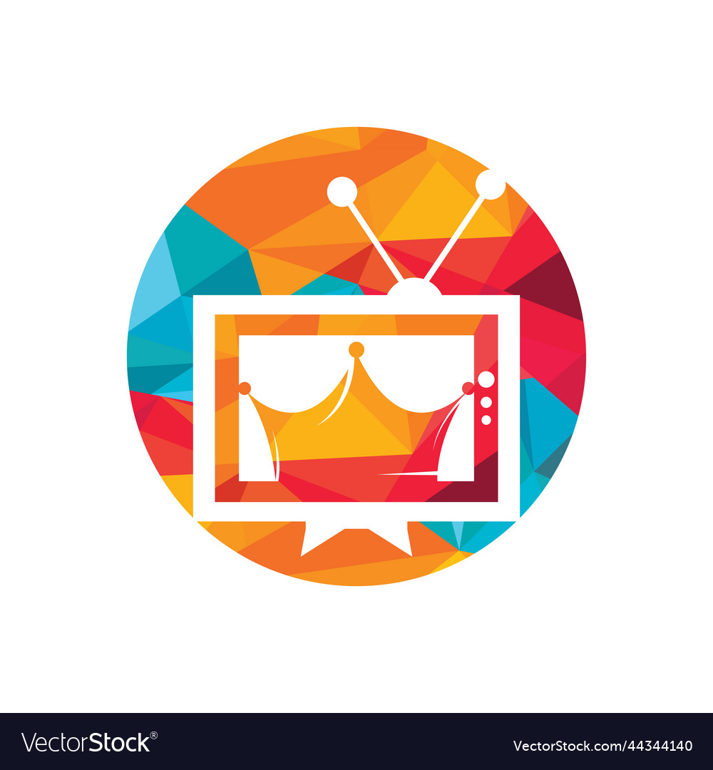 King tv logo design template Royalty Free Vector Image