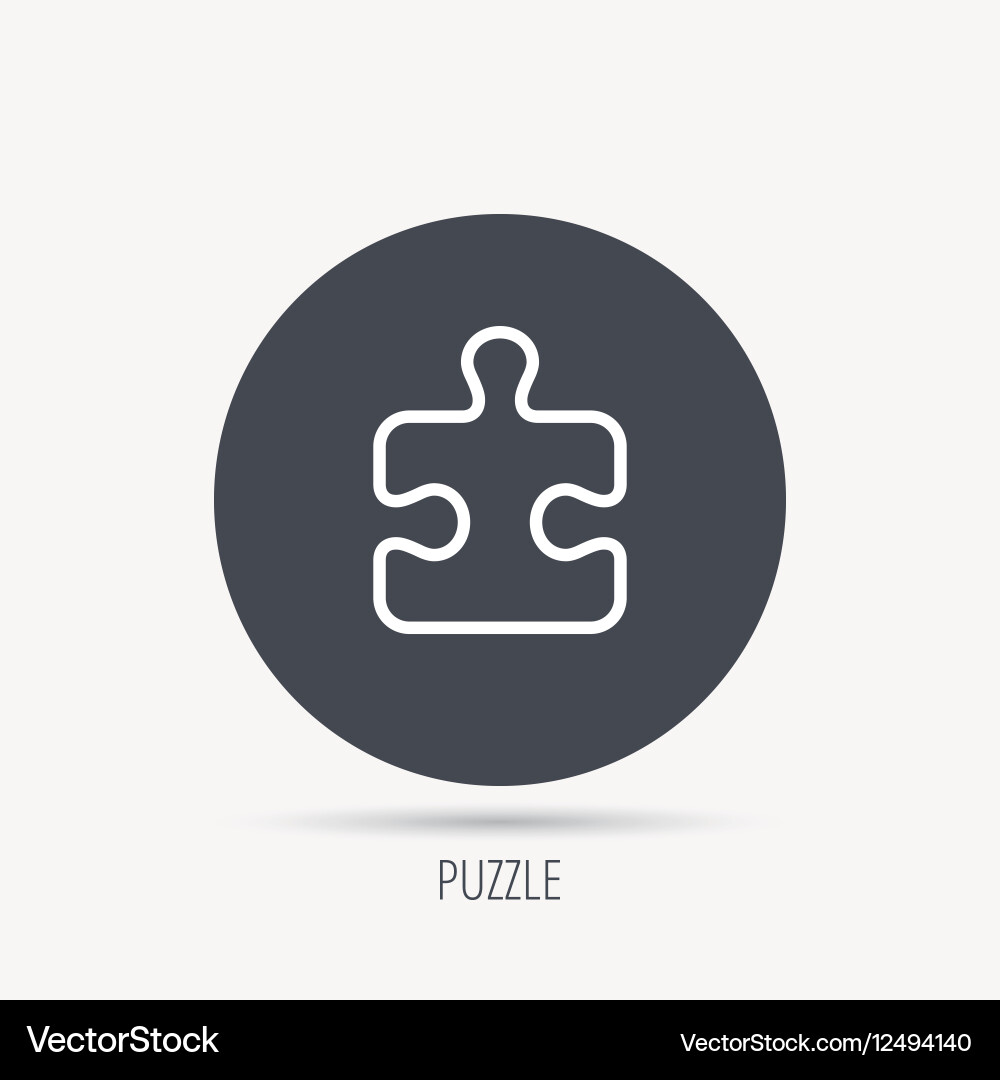 Puzzle icon jigsaw logical game sign Royalty Free Vector