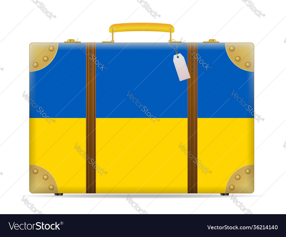 Ukraine flag travel suitcase