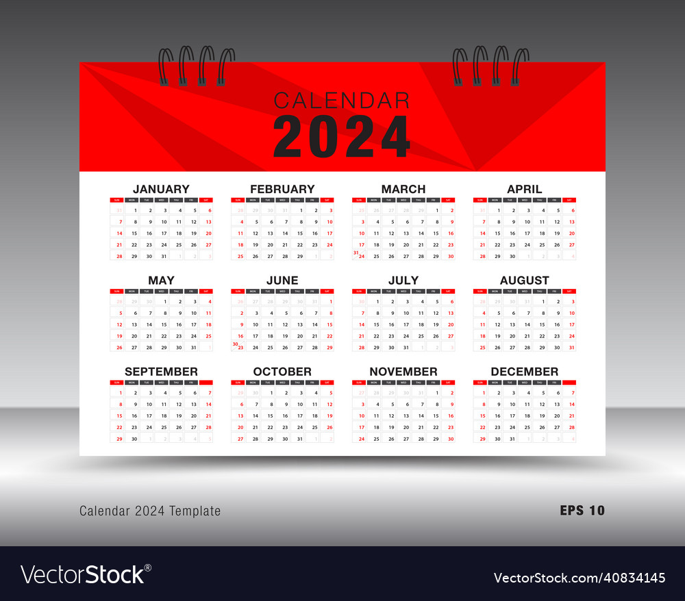 Calendar 2024 template 12 months