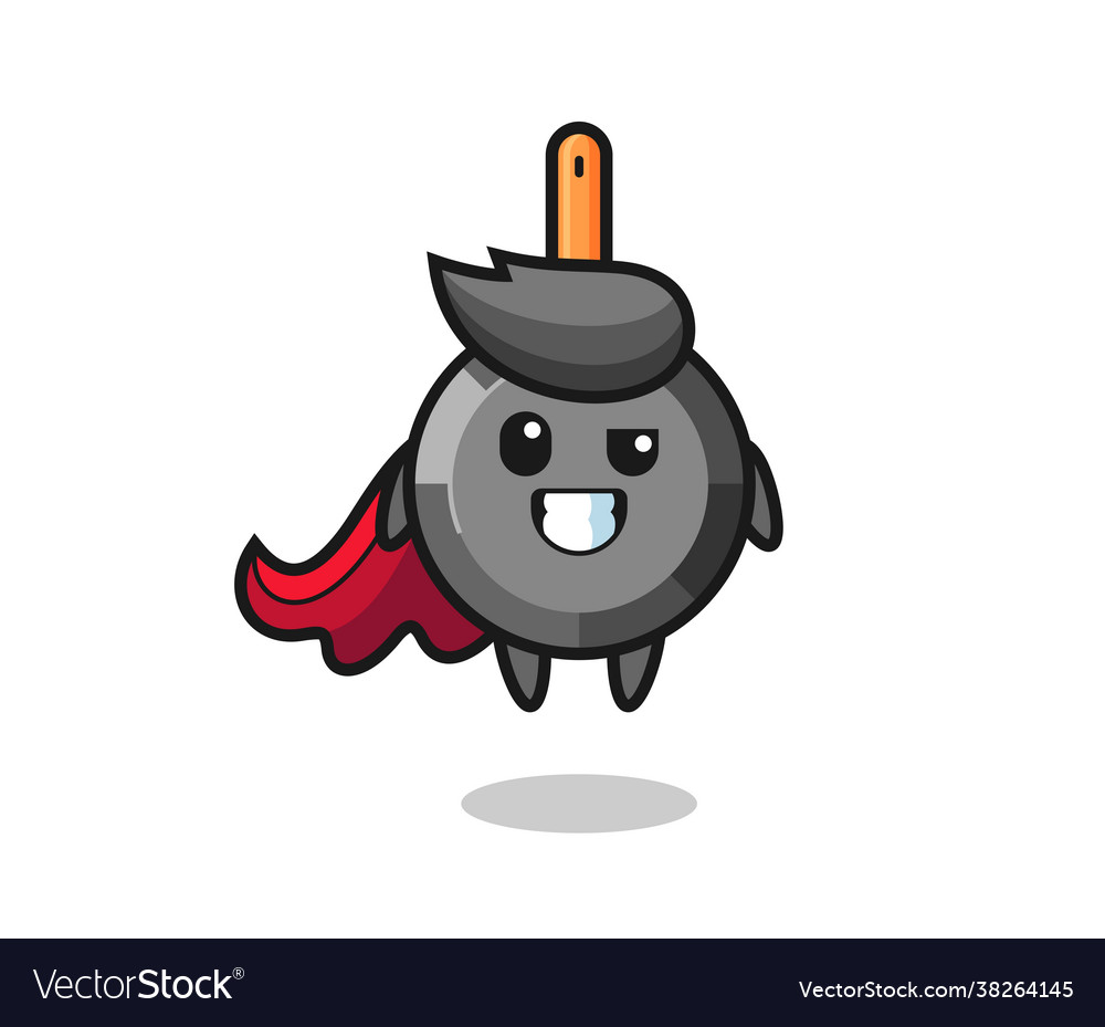 Cute frying pan character as a flying superhero