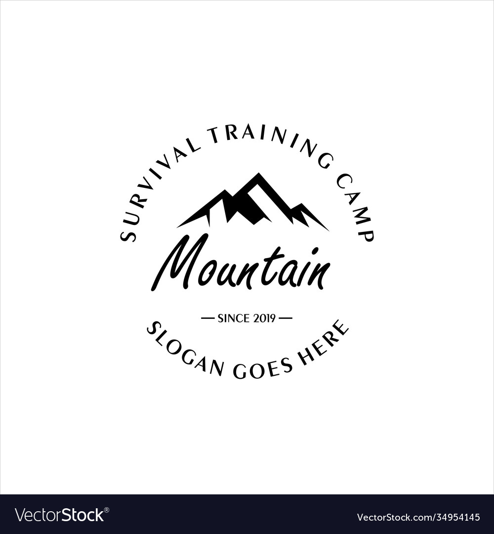Mountain design element in vintage style for logo vector image Mountain design element in vintage style for logo