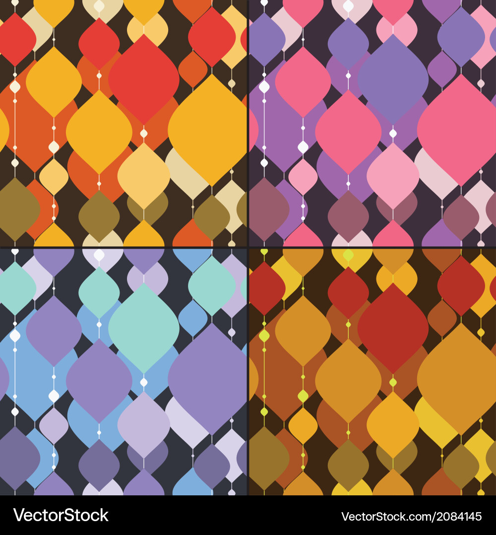 Set four decorative seamless pattern Royalty Free Vector