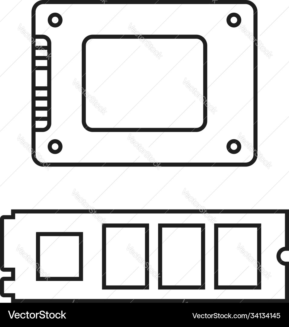 Two different thin line models ssd Royalty Free Vector Image