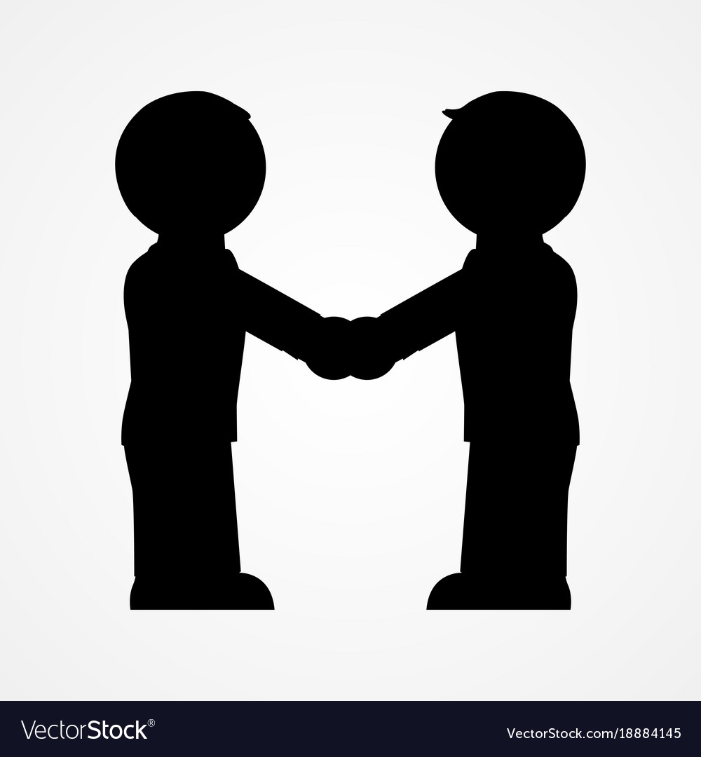 Two people handshake icon Royalty Free Vector Image