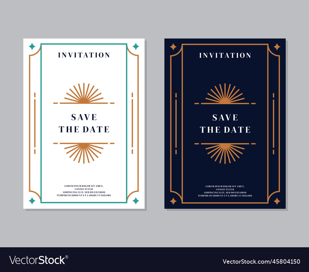 Art deco wedding invitation card luxury classic Vector Image