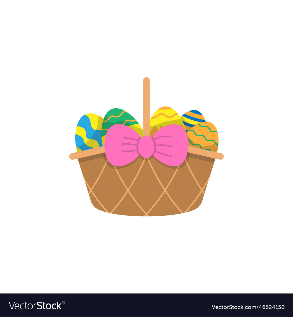 Easter egg basket Royalty Free Vector Image VectorStock
