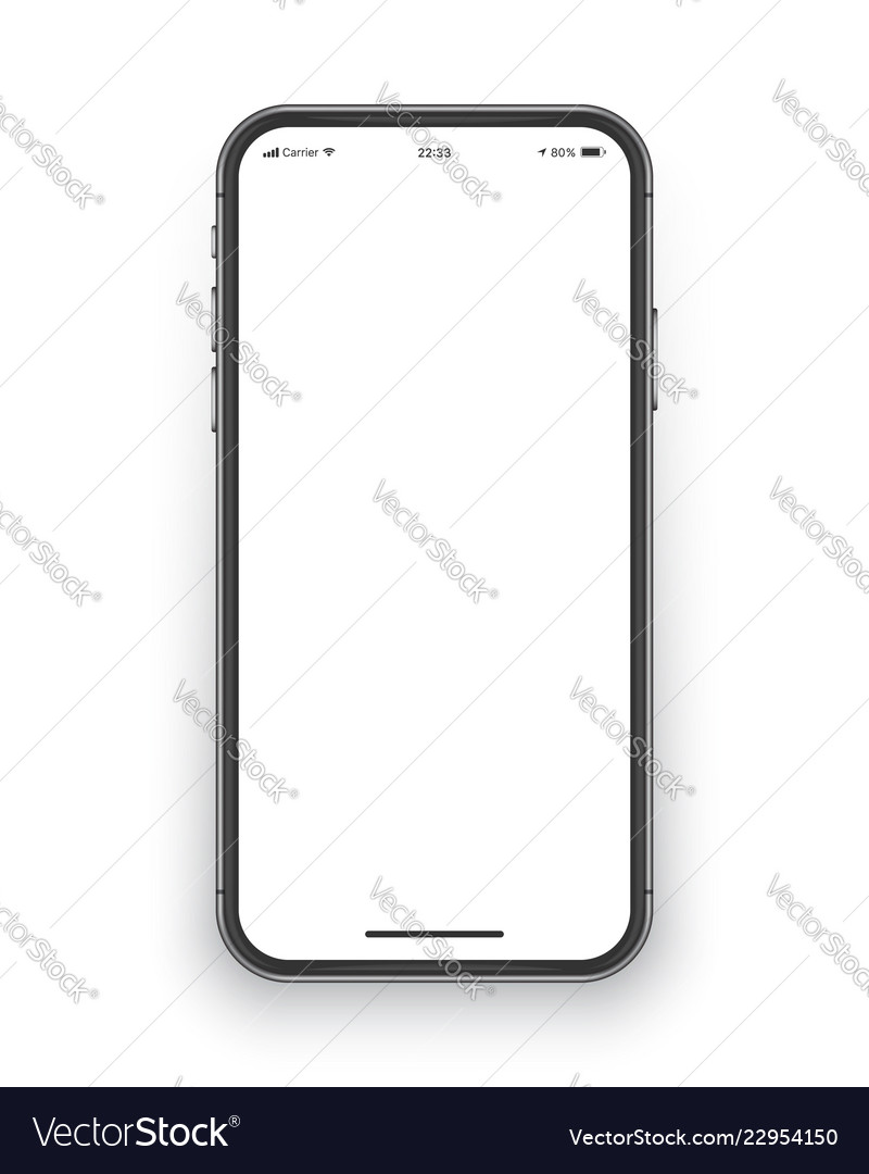 Frameless smartphone screen mockup Royalty Free Vector Image