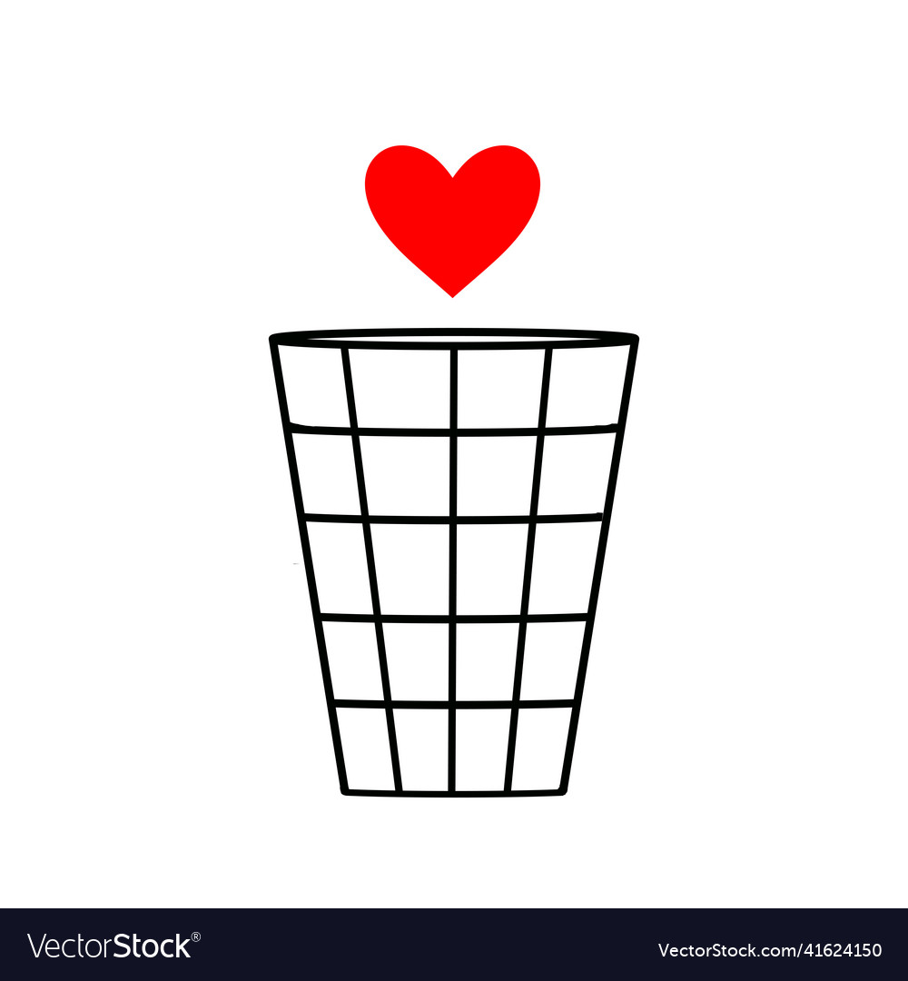 Heart in a trash can