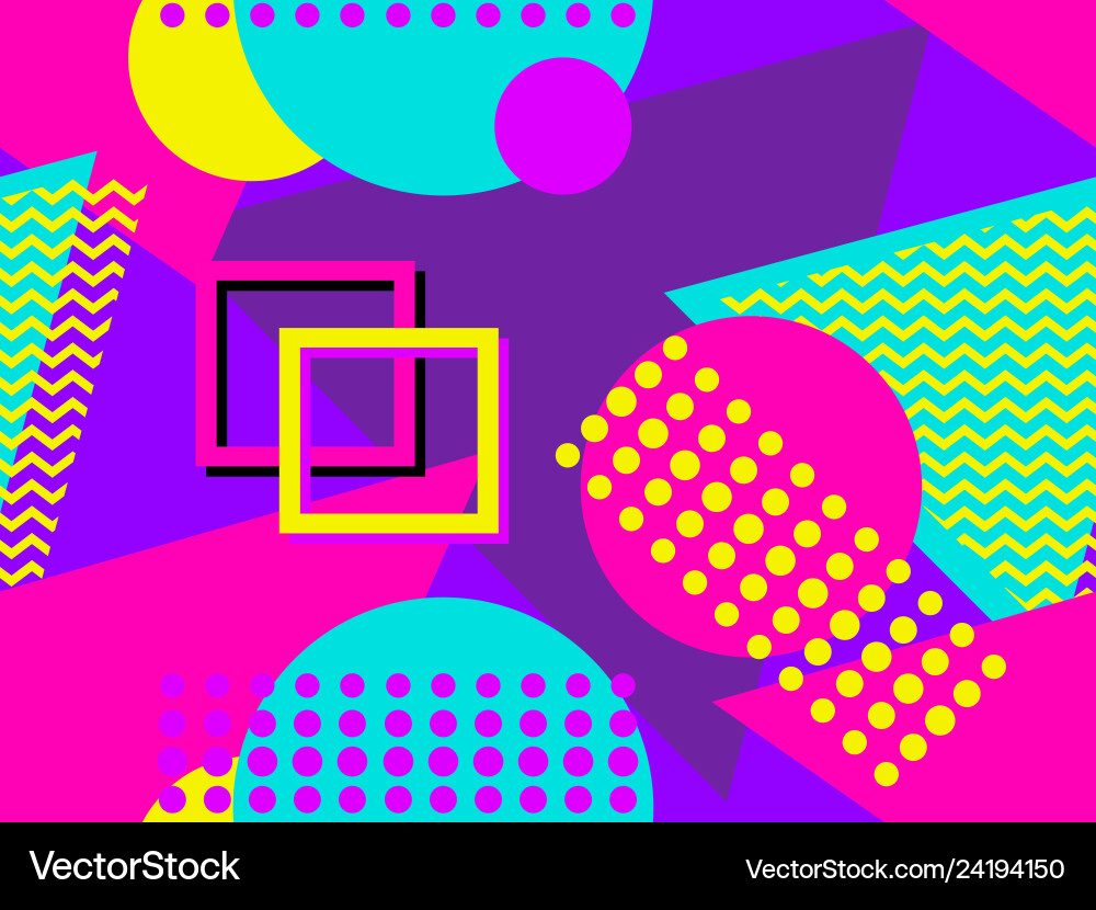 Memphis seamless pattern geometric elements Vector Image
