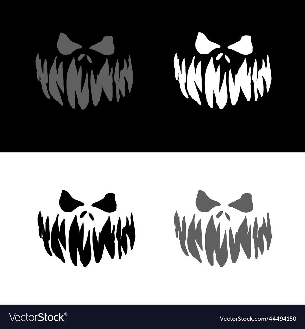 Scary face isolated on white background., Stock vector