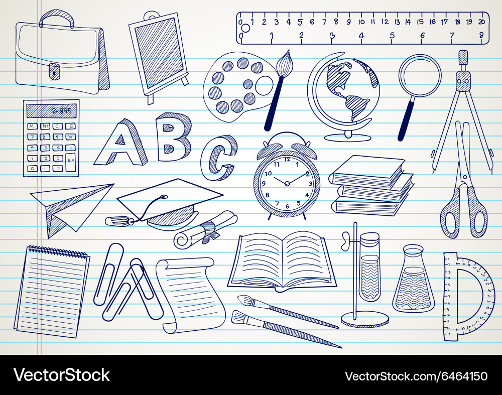 School doodle Royalty Free Vector Image - VectorStock