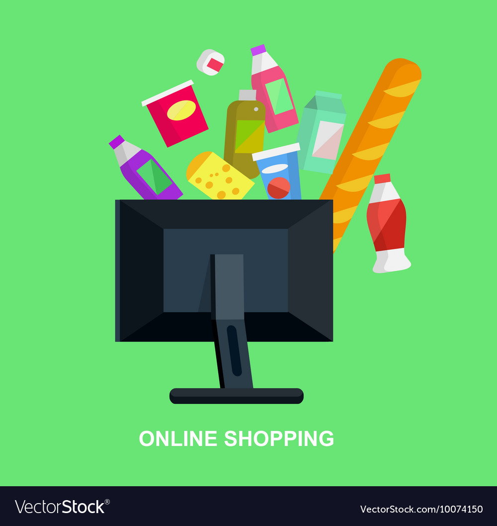 Shop Supermarket Flat Royalty Free Vector Image