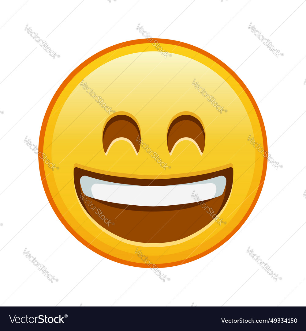 Smiling face with open mouth and laughing eyes Vector Image