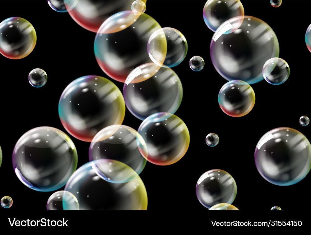 Soap bubbles seamless pattern Royalty Free Vector Image