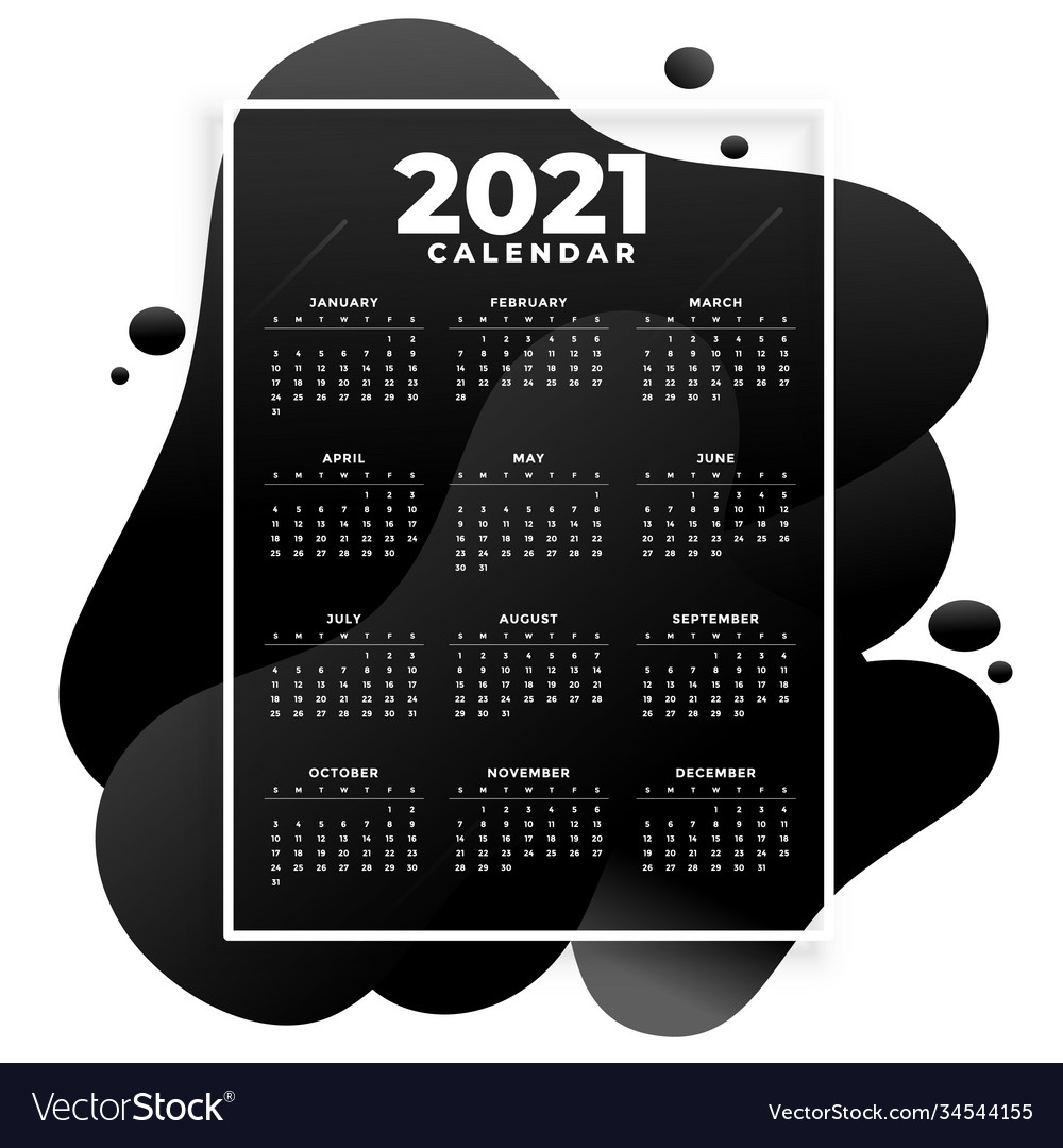 Abstract 2021 Neujahrskalender im Fließstil