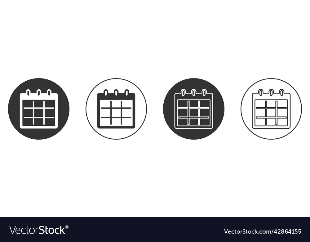 Black calendar icon isolated on white background Vector Image