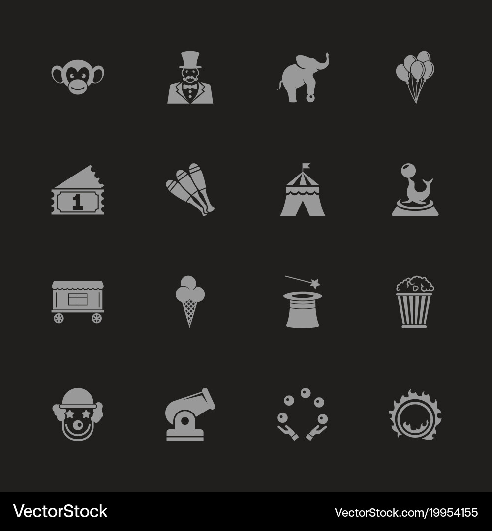 Circus - flat icons Royalty Free Vector Image - VectorStock