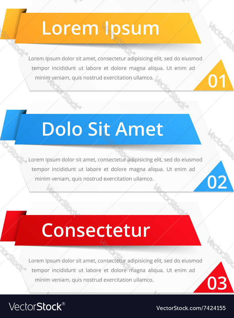 Design Elements with Numbers and Text Royalty Free Vector