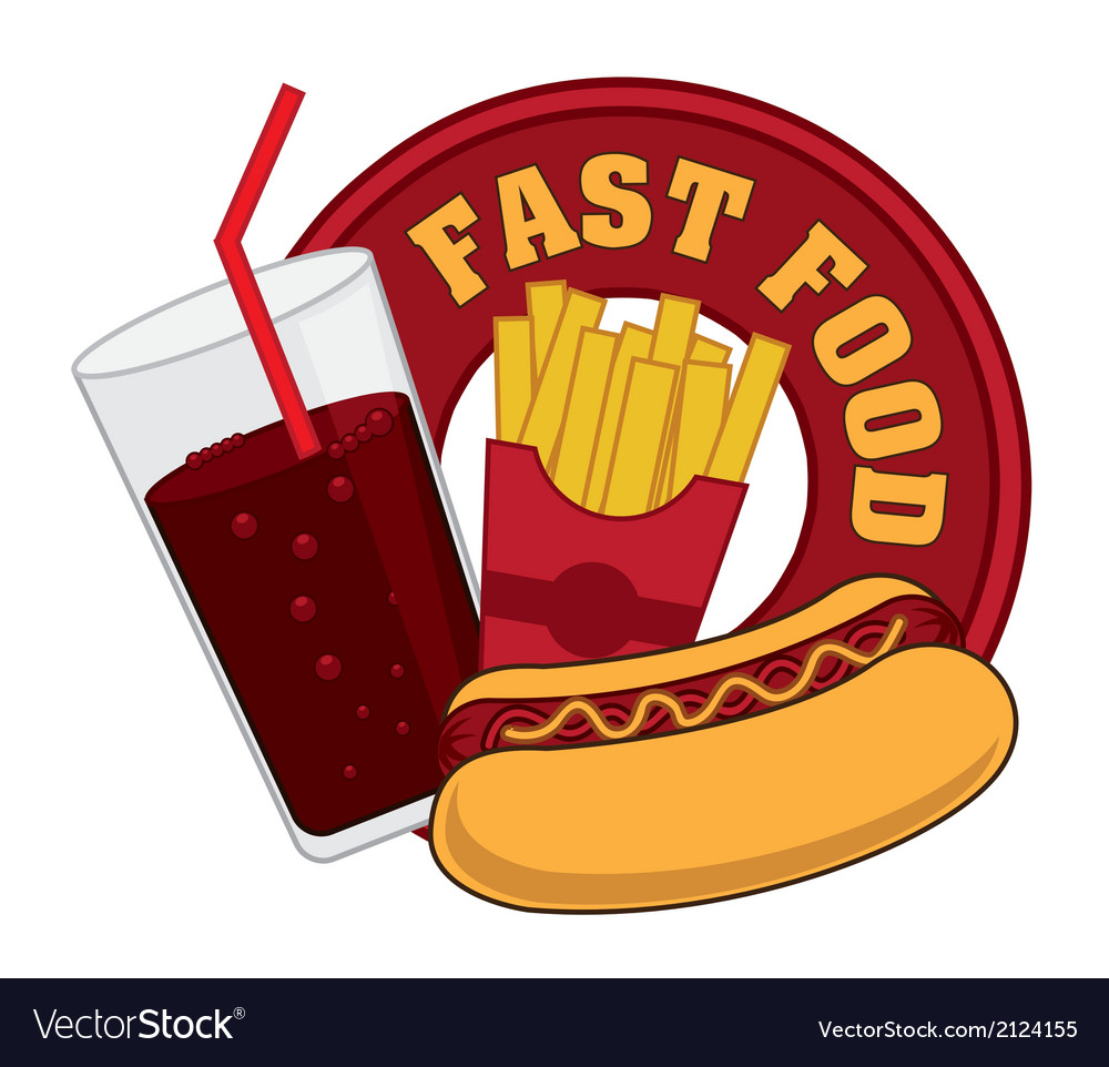 Fast food sign over white background