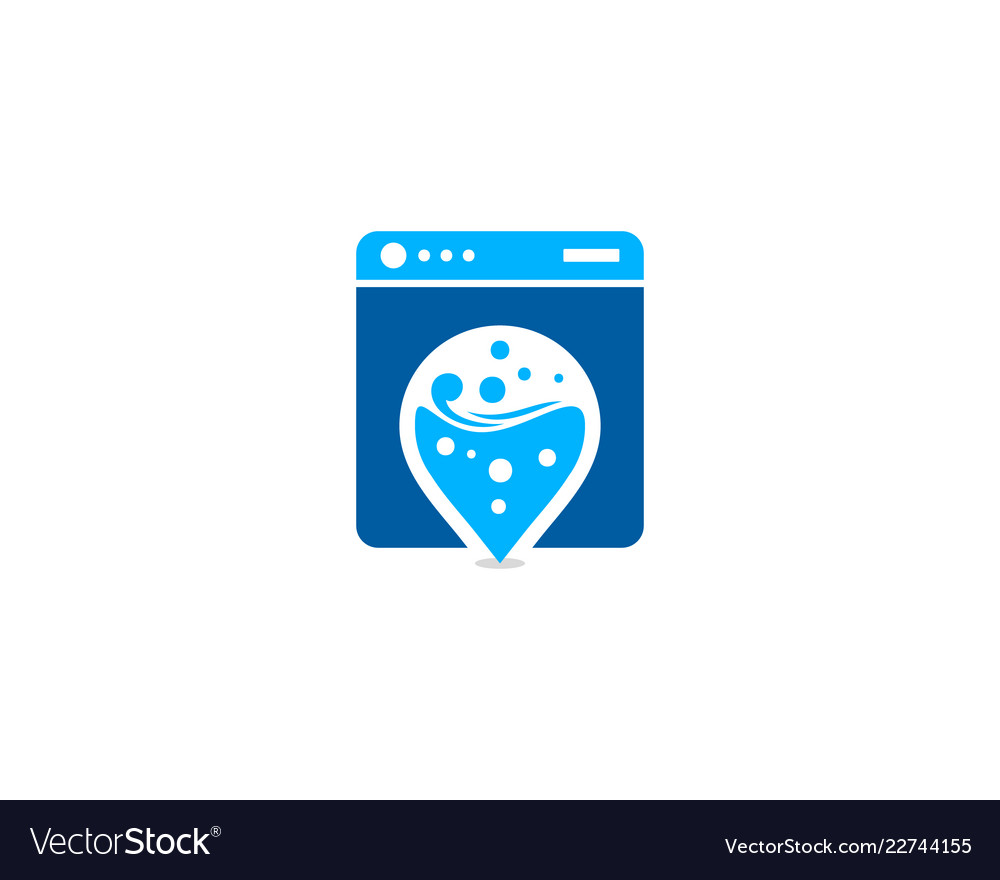 Locate laundry logo icon design Royalty Free Vector Image