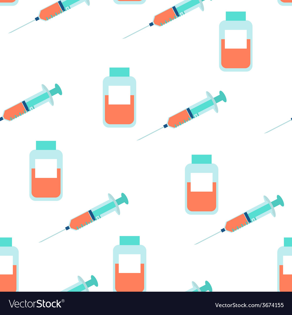 Medicine seamless pattern with syringe background