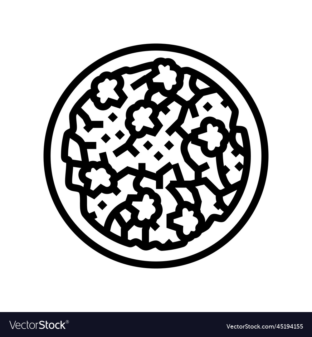 Salad broccoli line icon Royalty Free Vector Image