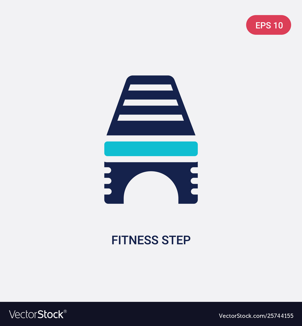 Two color fitness step icon from gym