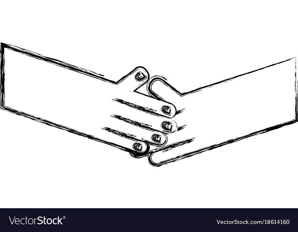 Figure humans shaking hands with fingers and nails