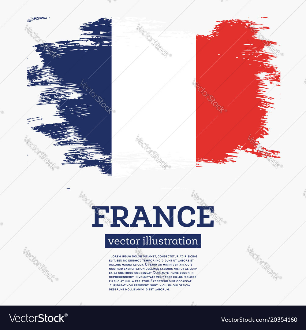 France flag with brush strokes Royalty Free Vector Image