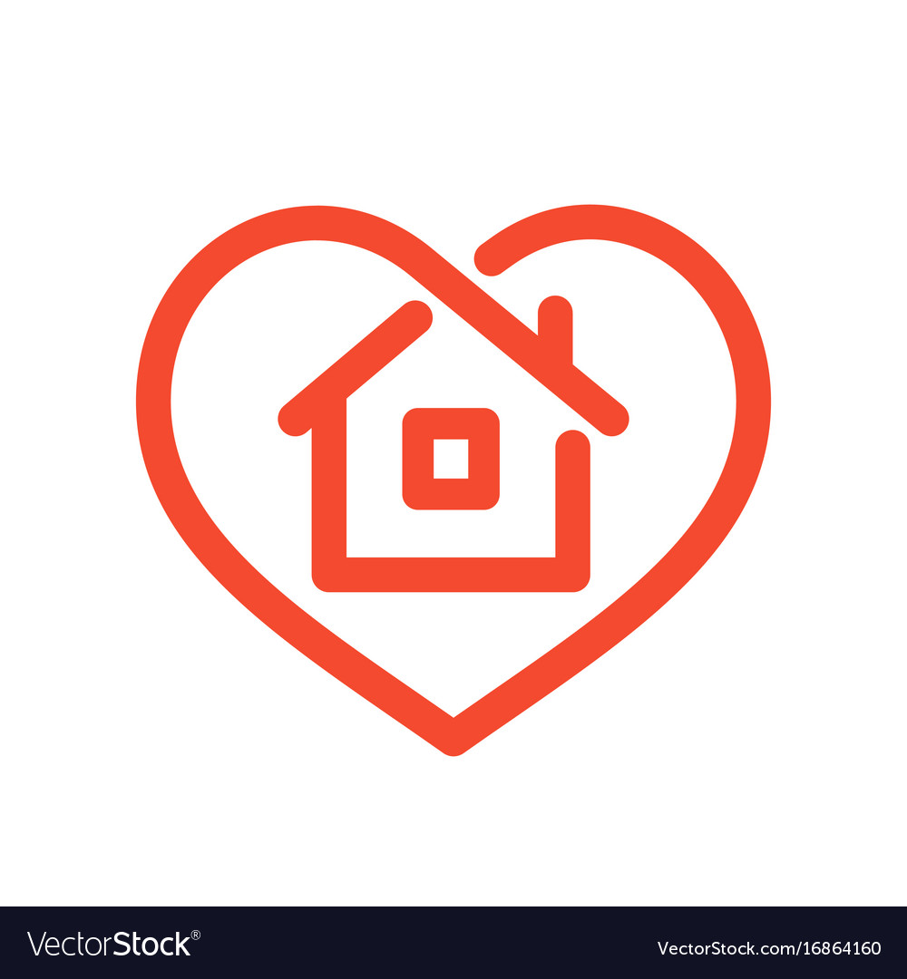 Download House in heart Royalty Free Vector Image - VectorStock