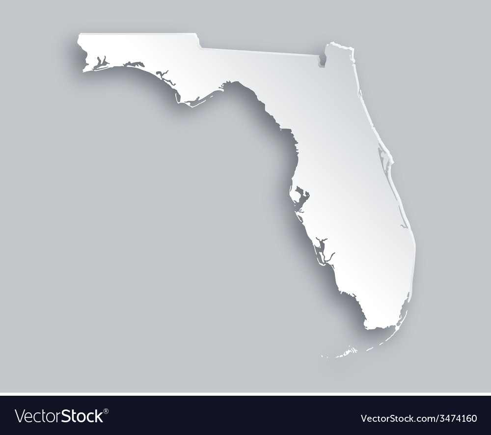 Map of florida Royalty Free Vector Image - VectorStock