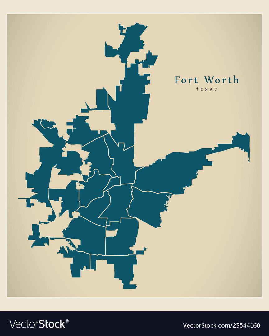 Modern city map - fort worth texas city of the Vector Image