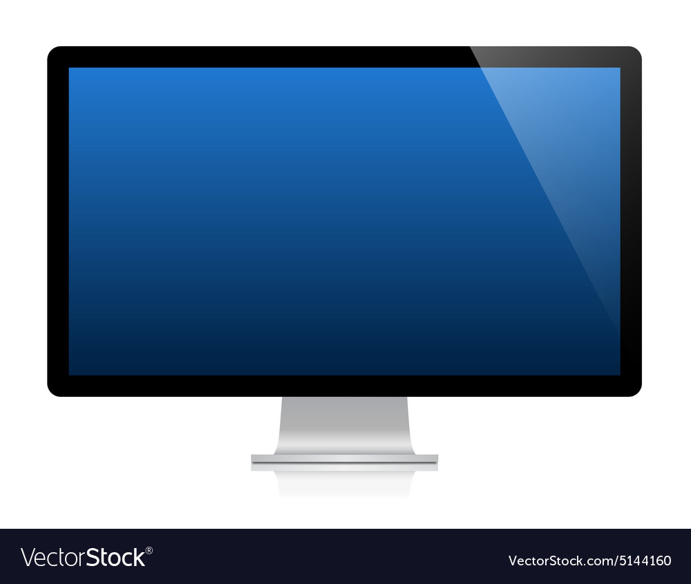 Monitor With Blue Screen Royalty Free Vector Image