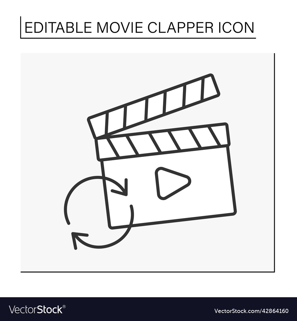 Movie clapper line icon