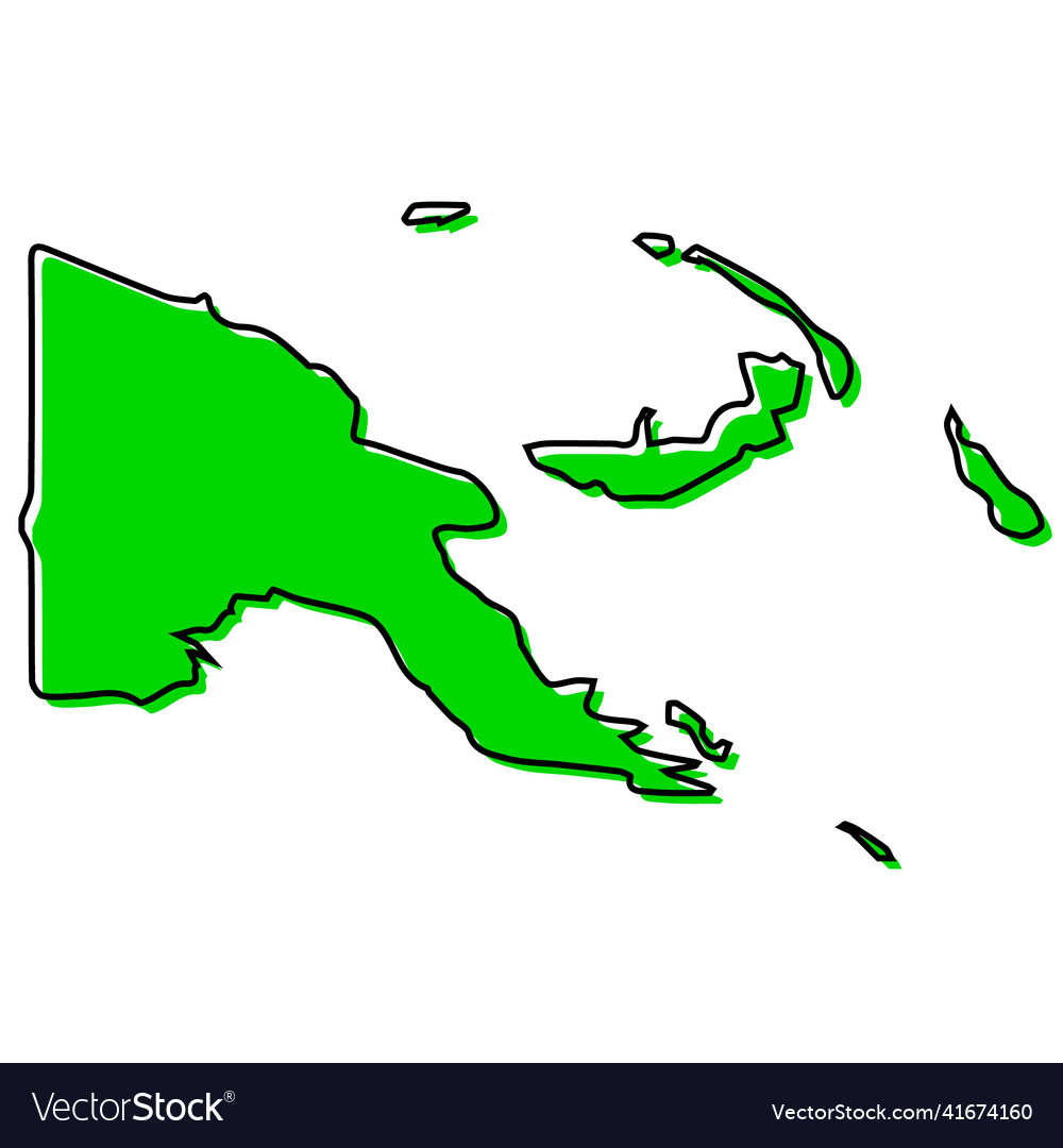 Simple outline map of papua new guinea stylized Vector Image