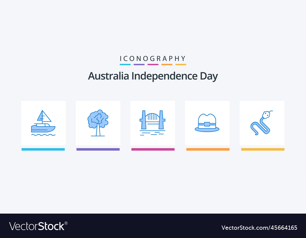 Australia independence day blue 5 icon pack