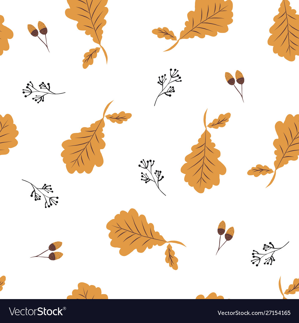 Hand drawn seamless pattern with autumn colorful