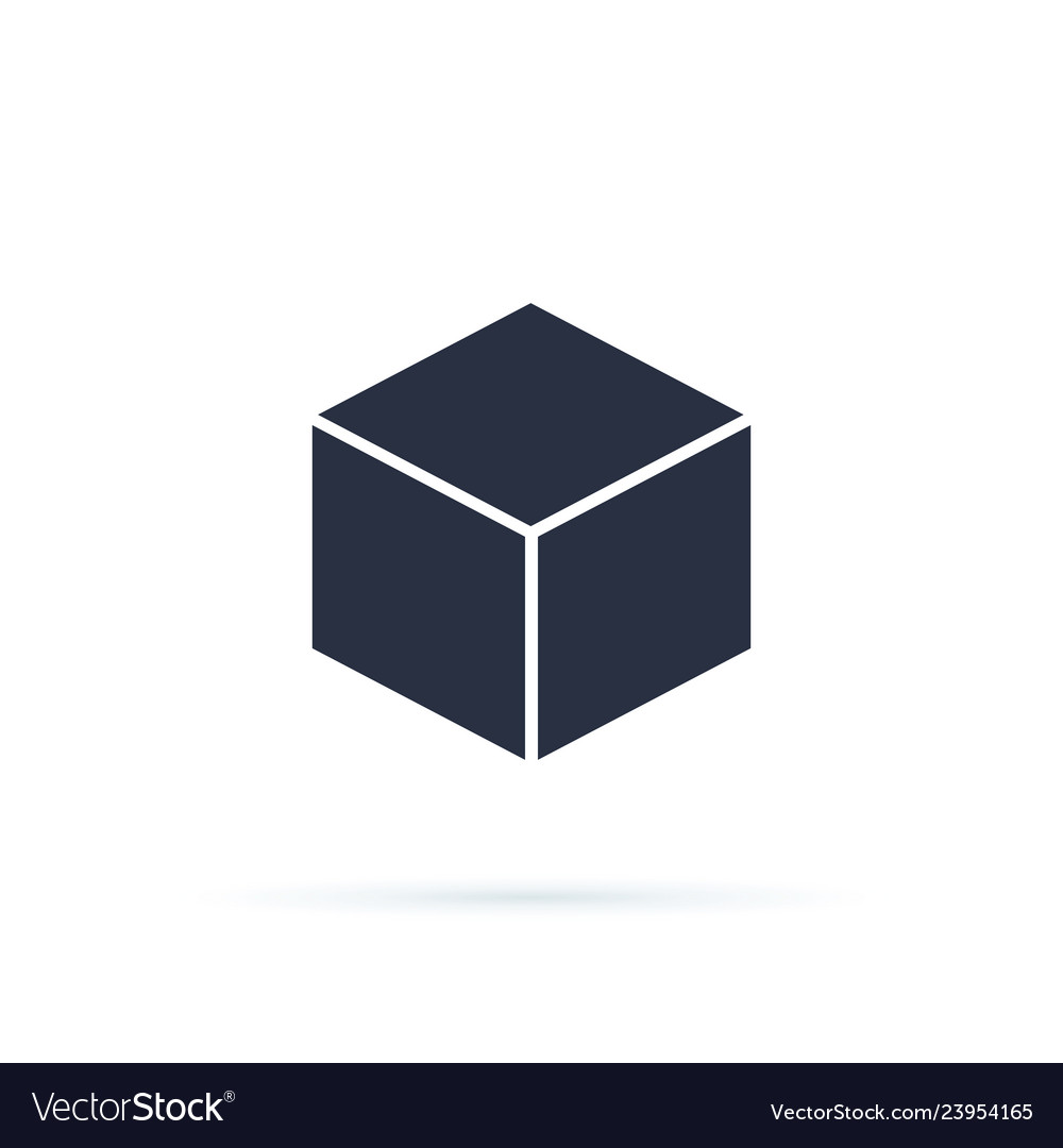 Isometric cube linear icon line with editable