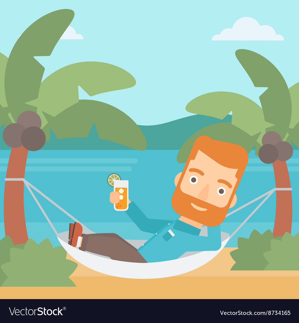 Man chilling in hammock