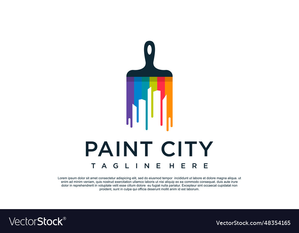 Paint logo design template with creative unique Vector Image