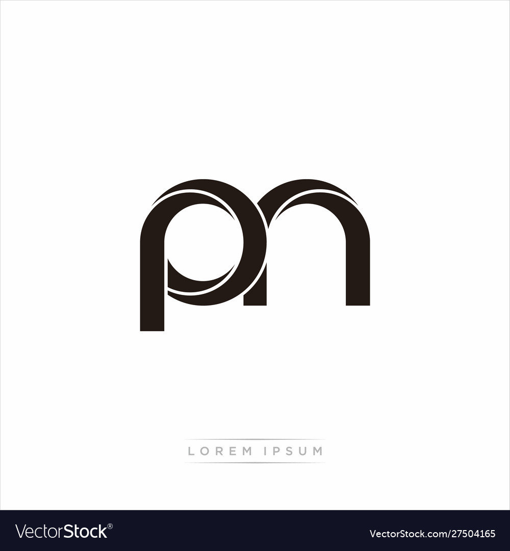 Pn initial letter split lowercase modern monogram Vector Image