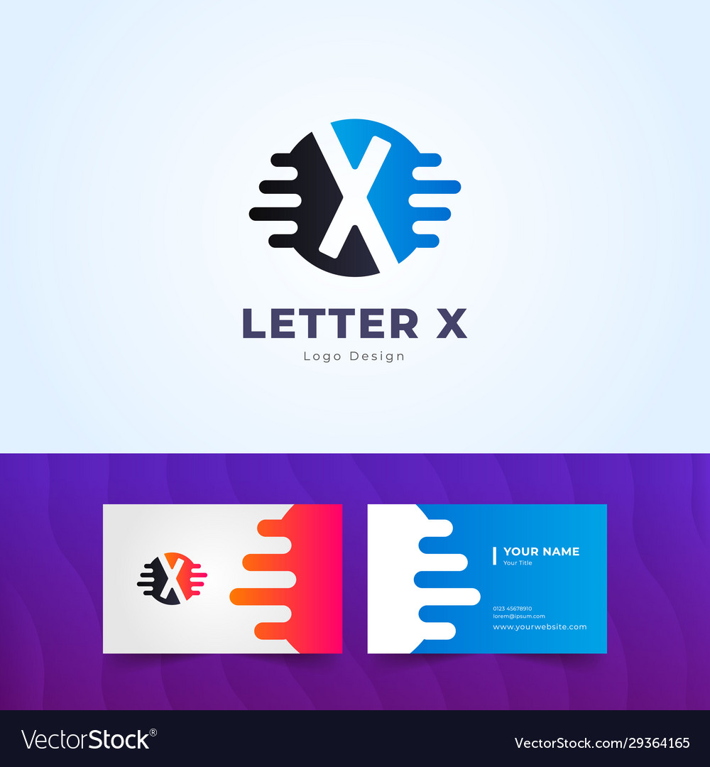 Premium x letter logo business card design