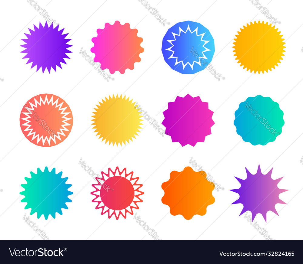 Price sticker promo badge starburst shape star vector image Price sticker promo badge starburst shape star